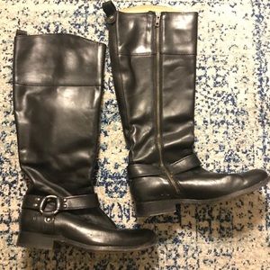 Black high zip up riding boots